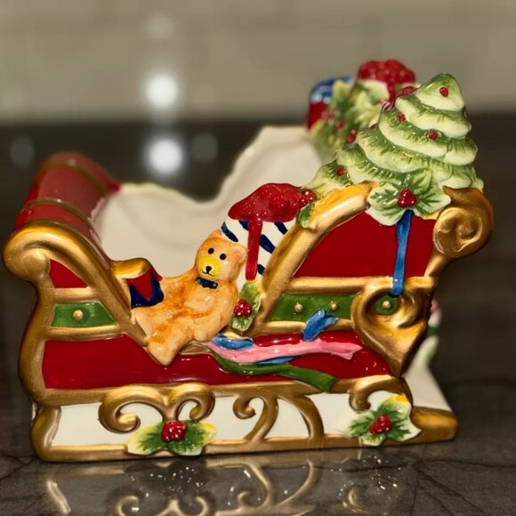 RARE *NEW* A Christmas Story Susan Winget Sleigh Candy Dish Portmeirion Studio - Picture 1 of 9